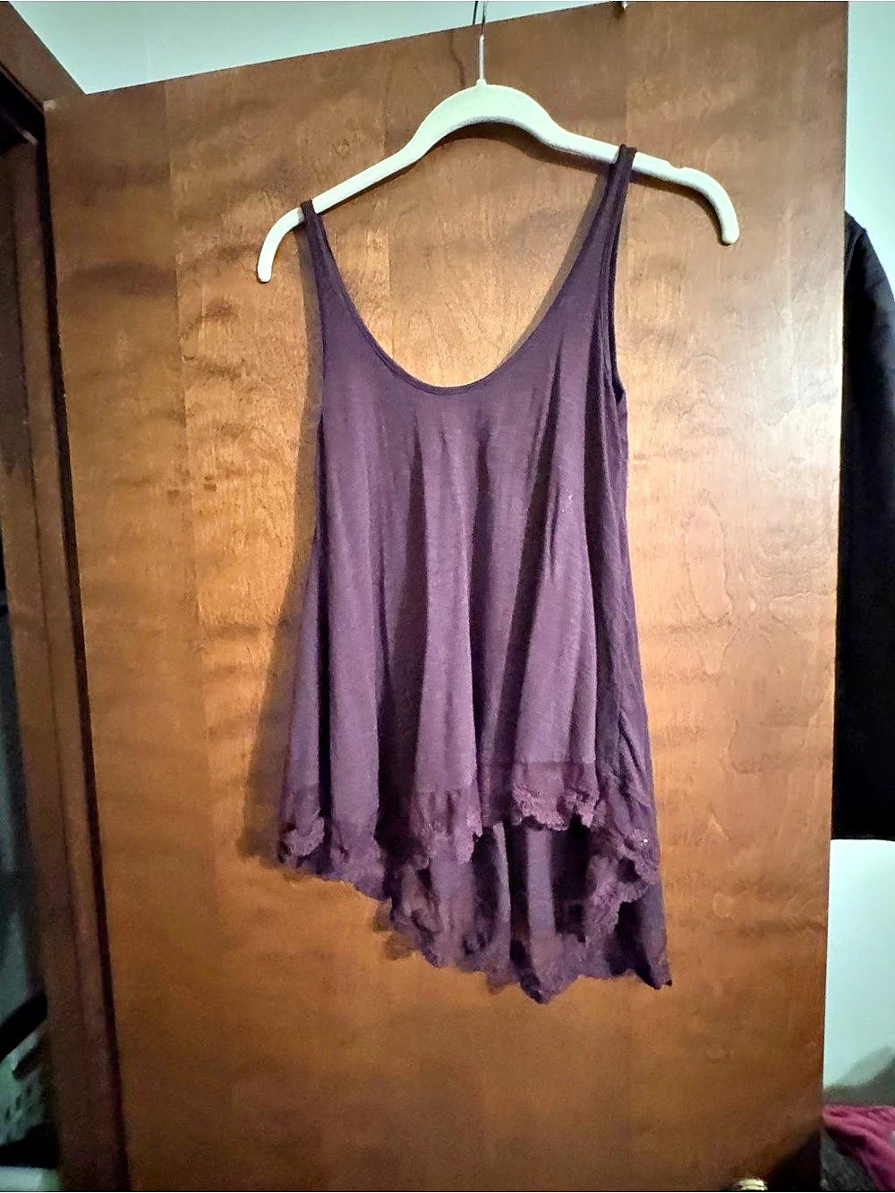 Rag & Bone Lace-Trim Tank Top in Purple Like New